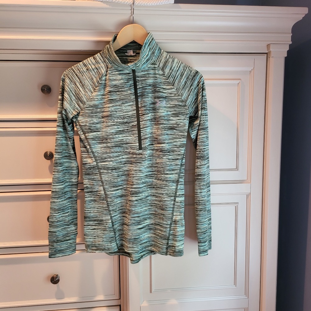 Under Armor Quarter Zip Top Long Sleeve Womens Size XS Green